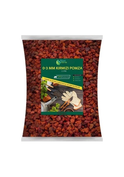 Hüskon Ticaret Plant Home 0-3 Mm Kırmızı Pomza Kumu 5 Litre Volkanik Cürüf Özellikleri İle Su Tutma Kapasitesi 5 L