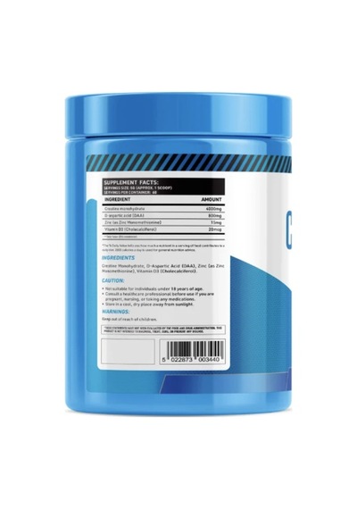 Everload Nutrition Crea+test Creatine Zinc Daa D3 Test Booster 300g