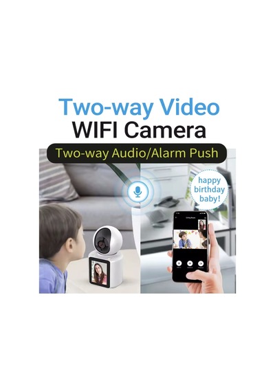 1080p Wifi Ip Güvenlik Kamerası, Ekranlı, İki Yönlü Ses, Hareket Algılama, Gece Görüşü