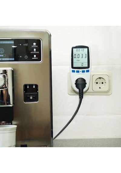 Asıgo Enerji Maliyeti Ölçüm Cihazı 2'li Set I 8 Ölçüm Değeri Ve Büyük Konforlu Ekranlı Priz İçin Elekt