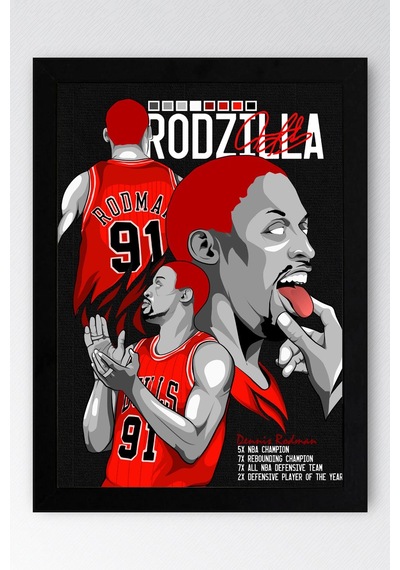 Dennis Rodman Çerçeveli Tablo - Basketbol Nba Posteri Tablo