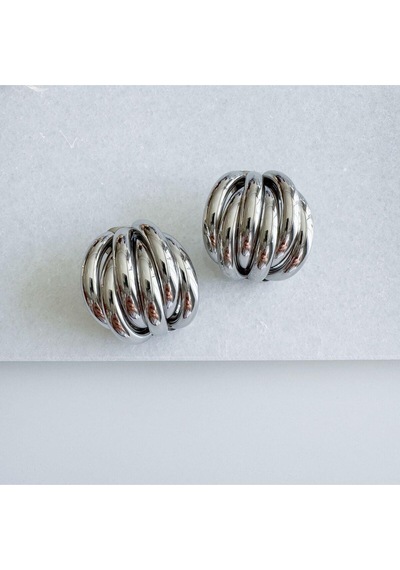 Çelik 6 Halkalı Küpe Silver