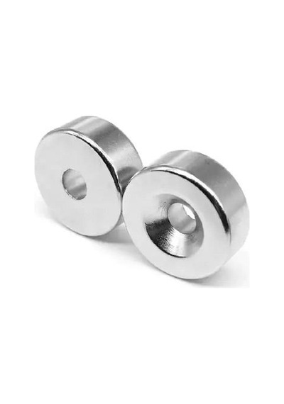 Ø15x10/5,5x5mm Havşa Delikli Neodyum Mıknatıs, Çap 15 Mm, Kalınlık 5 Mm 8 Adet