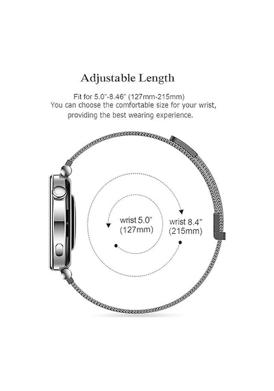 Huawei Watch Gt 5 Pro 42mm/ Gt 5 41mm/gt 4 41mm 18mm Uyumlu Kordon Çift Mıknatıslı Milano Loop Metal Kordon