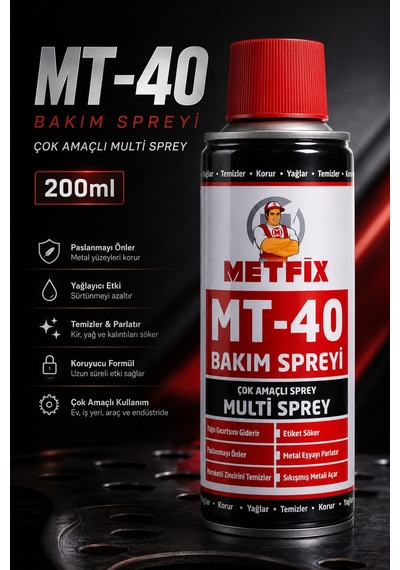 Çok Amaçlı Multi Bakım Spreyi 200 Ml Pas Sökücü Yağlayıcı Spreyi Mt-40