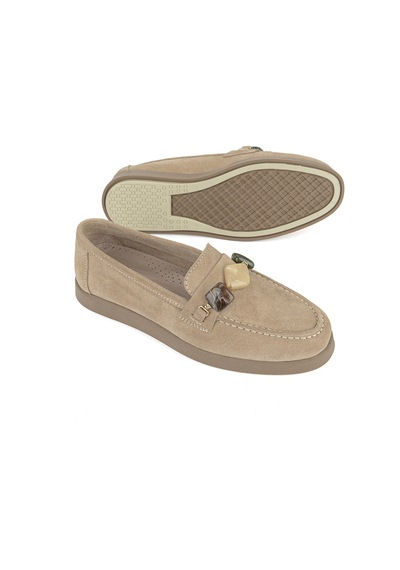 Ziya, Kadın Hakiki Deri Loafer Ayakkabı 161359z710 Bej 161359z710 340