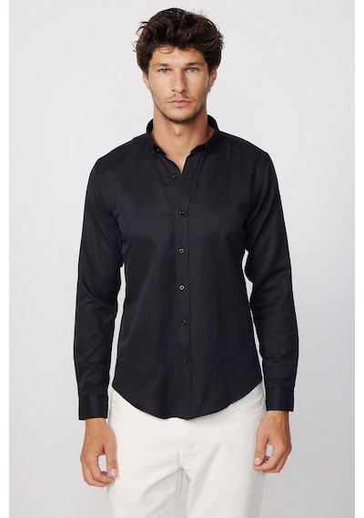 Tudors Slim Fit Pamuklu Kolay Ütü Düz Siyah Erkek Gömlek-28025-siyah Siyah Tudors Slim Fit Pamuklu Kolay Ütü Düz Siyah Erkek Gömlek-28025-siyah Siyah