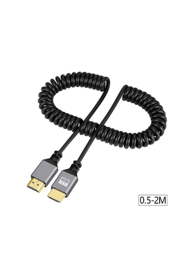 Hdmi Spiral Yaylı Uzayabilen Fullhd 4k 60hz Uhd Kablo 0.5-2 Metre