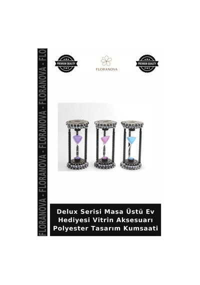 Delux Serisi Masa Üstü Ev Hediyesi Vitrin Aksesuarı Polyester Tasarım Kumsaati Çok Renkli