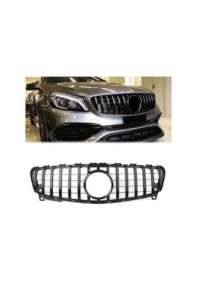 S-dizayn Mercedes A-class W176 Ön Panjur Parlak Siyah Piano Black Gtr Model 2016-2018