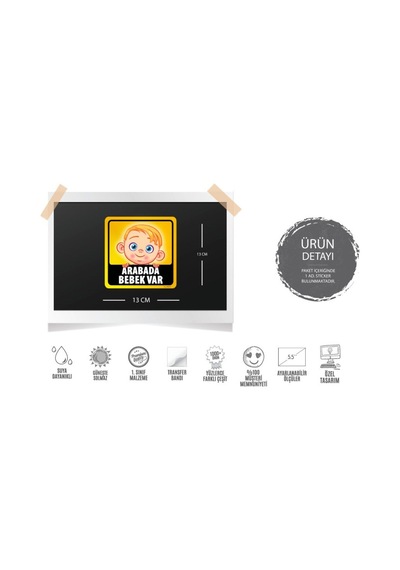 Bob15 Arabada Bebek Var Sticker (Erkek Cocugu)
