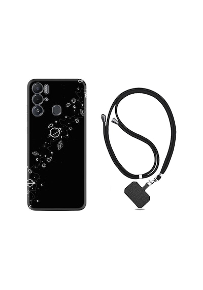 Tecno Pova Neo Kılıf İpli Boyun Askılı Desenli Silikon Planet 1620