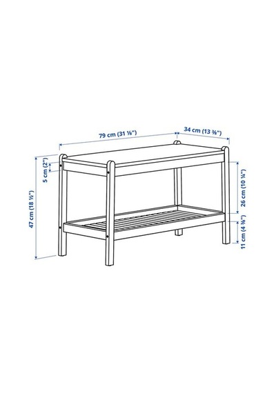 Ikea Stegesund Bank, Açık Bambu, 79x34 Cm