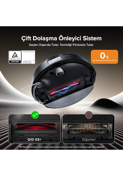 Roborock Q8 Max Pro Plus Akıllı Robot Süpürge Siyah