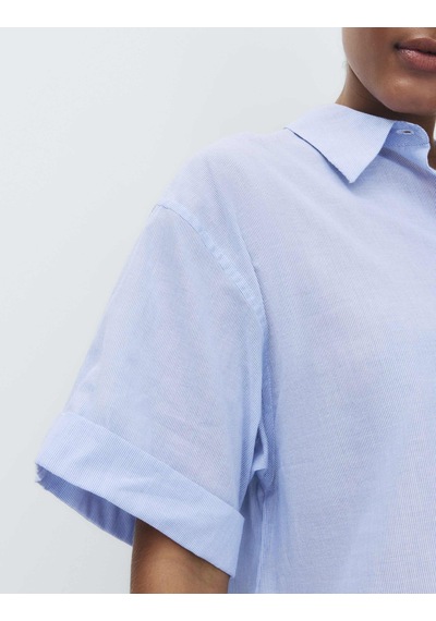 Marks & Spencer Pamuklu Pijama Üstü T37003740T Mavi