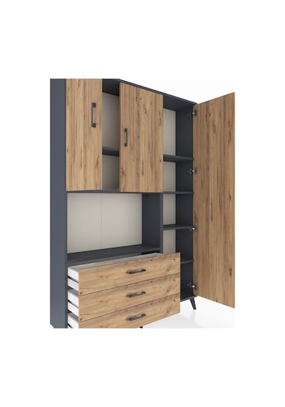 Arges Dolap 7 Raflı 3 Çekmeceli 3 Kapaklı 132x30x195 Antrasit-çam/çam Atlas Çam/atlas Çam Arges Dolap 7 Raflı 3 Çekmeceli 3 Kapaklı 132x30x195 Antrasit-çam/çam Atlas Çam/atlas Çam