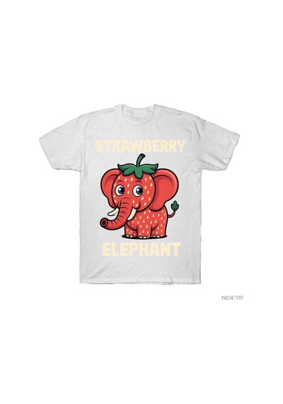 Tarzsokak İtalyan Brainrot Meme Çocuk Boys Çilek Fil T-shirt Erkekler Kadınlar Için % 100% Pamuk T Shir Beyaz
