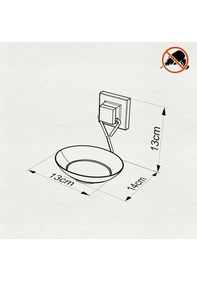 Tekno Tel Ef-266 Krom Cam Sabunluk Yapışkanlı/vidalı Deliksiz Metal Banyo Organizeri Krom