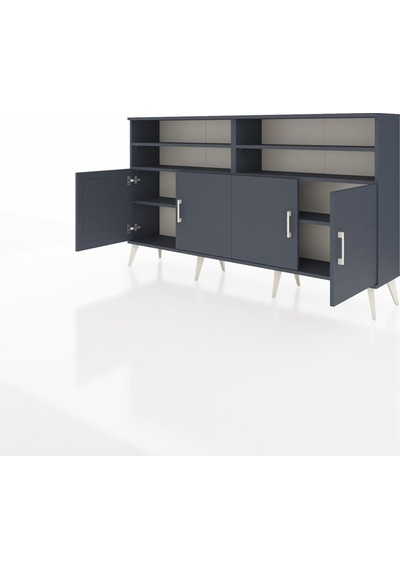 Arges Konsol 6 Raflı 4 Kapaklı 176x30x99 Antrasit-antrasit/çam Antrasit-antrasit/çam Arges Konsol 6 Raflı 4 Kapaklı 176x30x99 Antrasit-antrasit/çam Antrasit-antrasit/çam