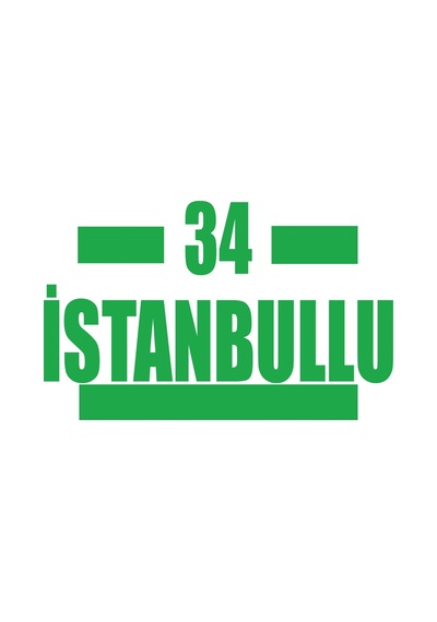 34 İstanbullu Araba Sticker 17x17 Cm Yeşil