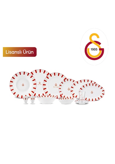 Karaca x Galatasaray Lisanslı Forever Bone 60 Parça 8 Kişilik Yemek Takımı Gold