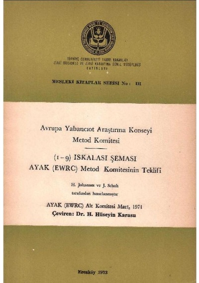 Avrupa Yabancı Ot Araştırma Konseyi Metod Komitesi - H.johanses Ve J. Schuh