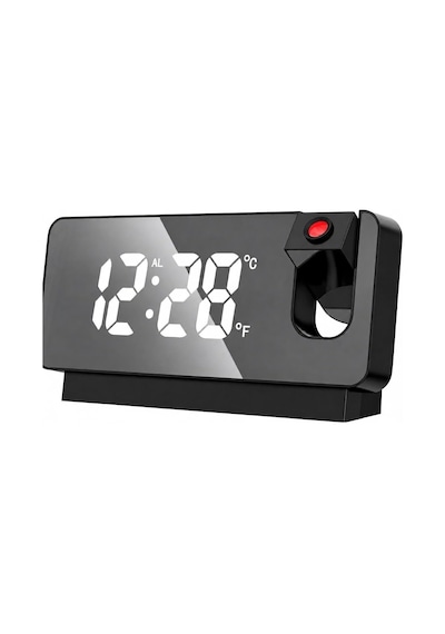 Projeksiyonlu Dijital Alarm Saat Led Ekranlı Termometreli Çift Alarmlı Siyah Diğer