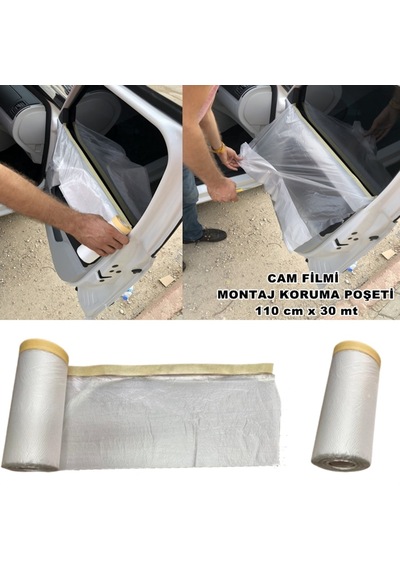 Araç Cam Filmi Montaj Poşeti Kapı Koruma Örtüsü Naylon 110Cmx30Mt (534567689)