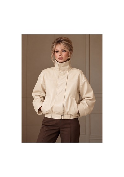 Gael Urban Vanilla Theory Vegan Deri Krem Rengi Bomber Ceket Krem Krem