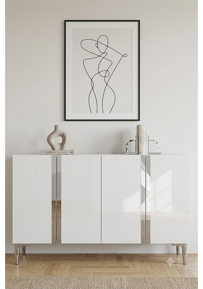 Ka1298bs Anka Konsol Ve Tv Sehpası Beyaz-silver 120cm