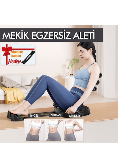 Çok Fonksiyonlu Pilates Mekik Aleti Ev Kol Üst Vücut Karın Ve Core Egzersiz Cihazı Siyah Pilates Çorabı Hediye