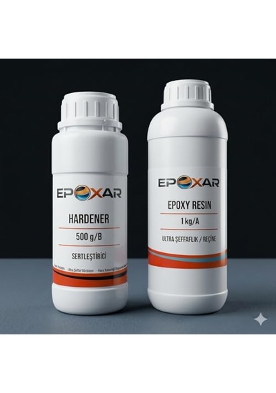 Şeffaf Epoksi Reçine 1.50 Kg 2:1 Profesyonel Set Uv Dayanımlı Sararmaz Masa Takı Hobi Zemin İçin Genel