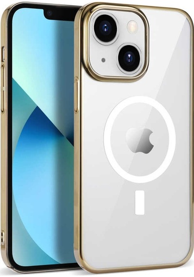 Zeyline Apple Uyumlu iPhone 14 Plus Zore Wireless Şarj Özellikli Pixel Magsafe Kapak-gold