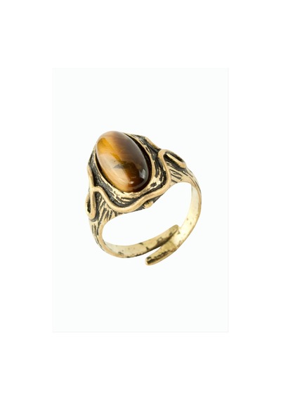 Zenviac456 Oval Doğaltaşlı Otantik Yüzük Zenviac45678 Kaplangözü