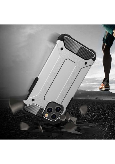 Noktaks - Apple Uyumlu iPhone 12 Pro Max - Kılıf Çift Katman Zırh Tank Crash Military Kapak - Kırmızı