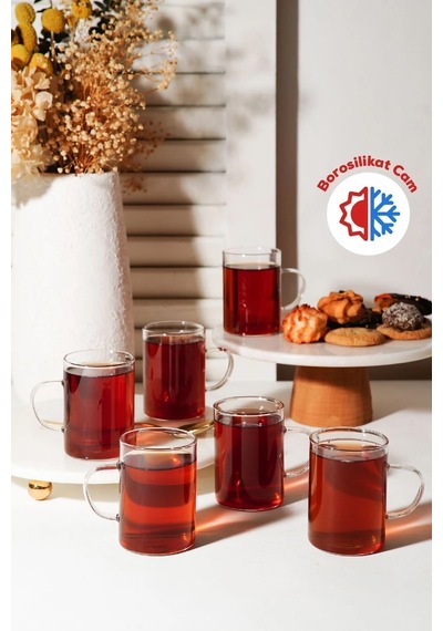 Isıya Dayanıklı Borosilikat Cam Kupa Bardak Cam Şeffaf