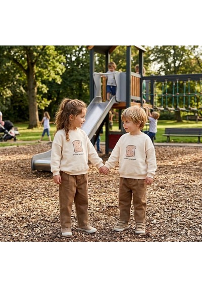 Eray Alp Kids Unisex Çocuk Sweatshirt Kahverengi Jean Pantolon Takım Günlük Rahat Kombin Eray Alp Kids Unisex Çocuk Sweatshirt Kahverengi Jean Pantolon Takım Günlük Rahat Kombin