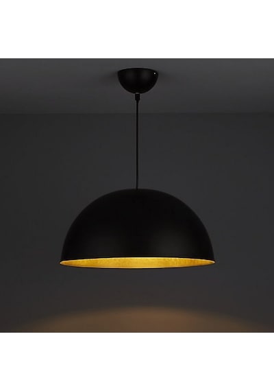 Mylights Metal Sarkit Rustik Retro  28 Cm Siyah  Içi Sari Avize