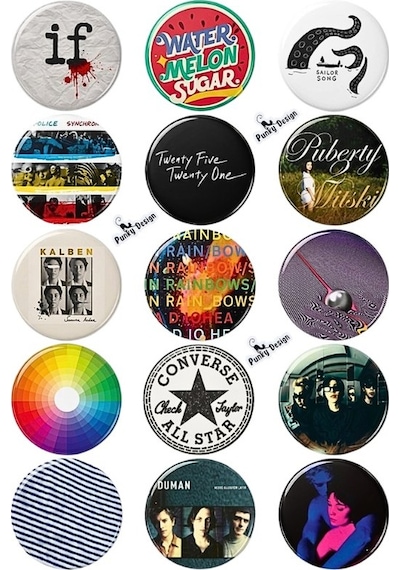 Trend-13 Indie Rock Temalı Rozet Seti 44 Mm Çanta Ceket Yaka Rozeti-15 Adet Çok Renkli