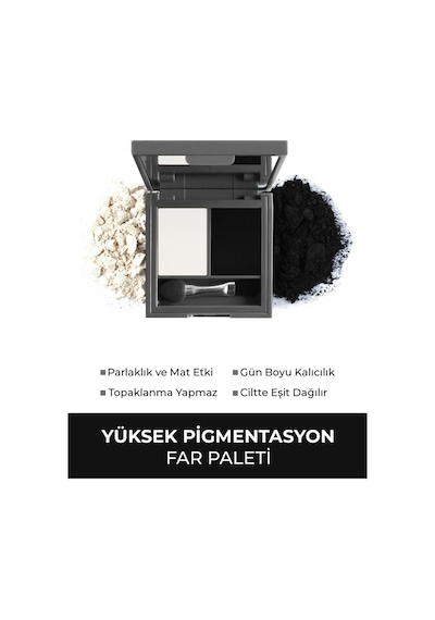 Alix Avien Göz Farı Duo Eyeshadow 201 Pearly White & Black Velvet 3 G