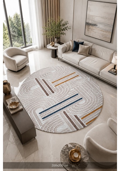 Kaymaz Tabanlı Halı Kesme Yolluk Salon Koridor Mutfak Yatak Odası Halısı Daire 3012 Multi Çok Renkli