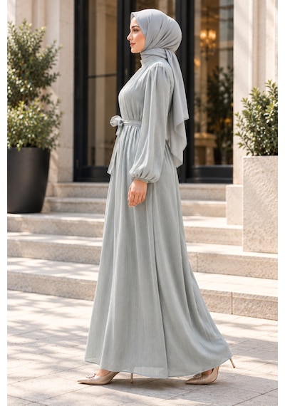 Sevitli Simli Abiye-mint Yeşili-5896