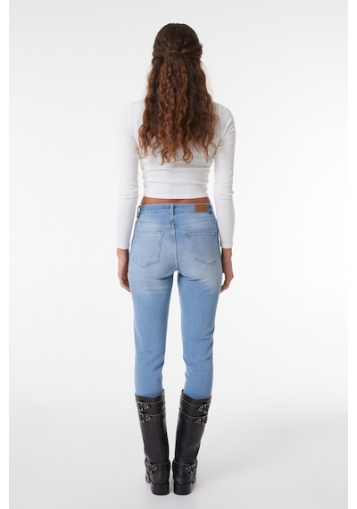 Wrangler High Rise Skinny Fit Dar Kesim Yüksek Bel Çok Dar Paça Mavi Kadın Esnek Jean Denim Kot Pantolon W27HZI29R