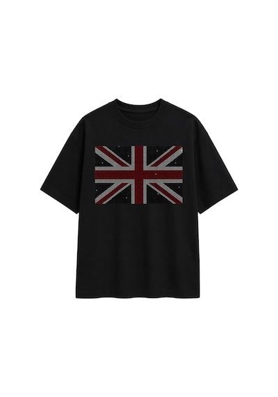 Zaee London Taşlı Oversize Tişört Siyah