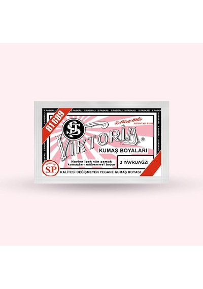 Viktoria Kumaş Boyasi 03 Yavru Ağzı - 3 Paket Boya + 2 Paket Fiske Çok Renkli