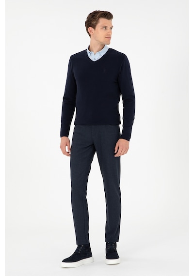 U.S. Polo Assn. Erkek Slim Fit V Yaka Lacivert Basic Kazak 50288886-VR033 U.S. Polo Assn. Erkek Slim Fit V Yaka Lacivert Basic Kazak 50288886-VR033