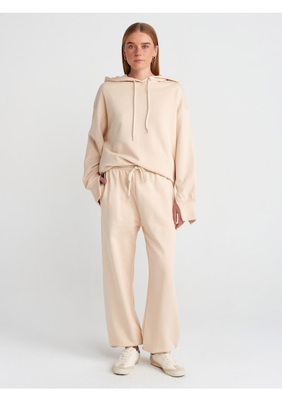 Dilvin 70458 Basic Jogger Pantolon- Açık Bej
