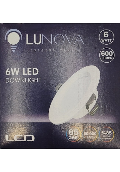 Lunova 6 Watt Beyaz Kasa Beyaz Işık Led Spot 10 Adet Beyaz - Beyaz