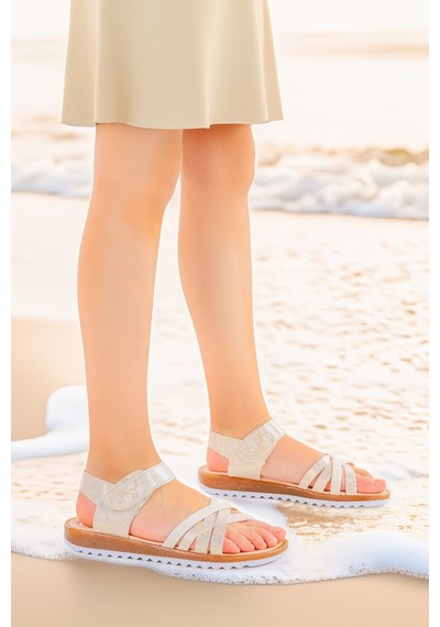 Kiko Kids Kız Çocuk Sandalet Arz 2346 Sedef