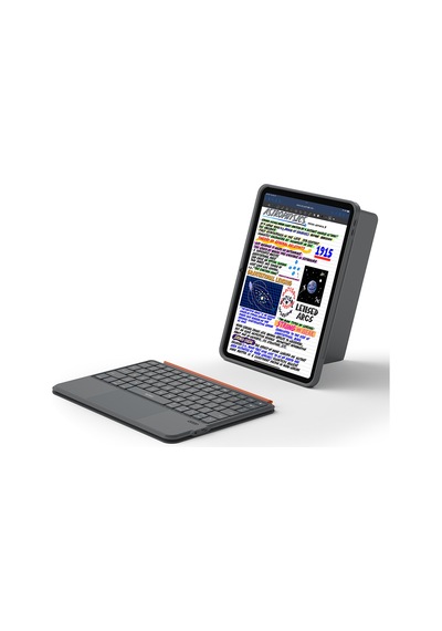 İpad Air 10.9 2020 4.nesil Uyumlu Wiwu Mk-005 Combo 3in1 Kalem Bölmeli Klavyeli Standlı Kılıf Gri